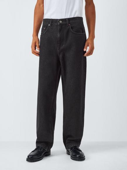 John Lewis Relaxed Fit Denim Jeans, Dark Wash