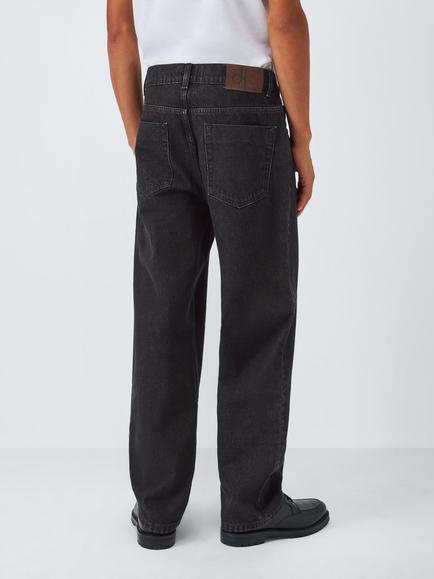 John Lewis Relaxed Fit Denim Jeans - view 2, Dark Wash