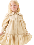 Angel & Rocket Kids' Embroidered Collar Cord Dress, Stone