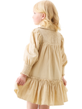 Angel & Rocket Kids' Embroidered Collar Cord Dress, Stone