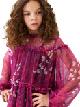 Angel & Rocket Kids' Printed Mesh Dress, Pink