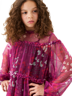 Angel & Rocket Kids' Printed Mesh Dress, Pink - view 2, Pink