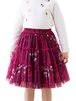 Angel & Rocket Kids' Mesh Midi Skirt, Pink, Pink