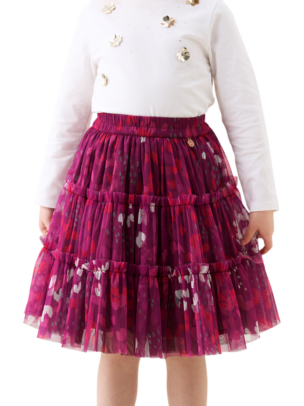 Angel & Rocket Kids' Mesh Midi Skirt, Pink, Pink