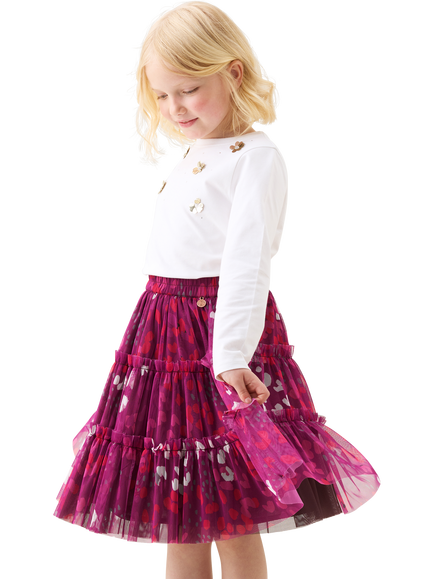 Angel & Rocket Kids' Mesh Midi Skirt, Pink - view 2, Pink