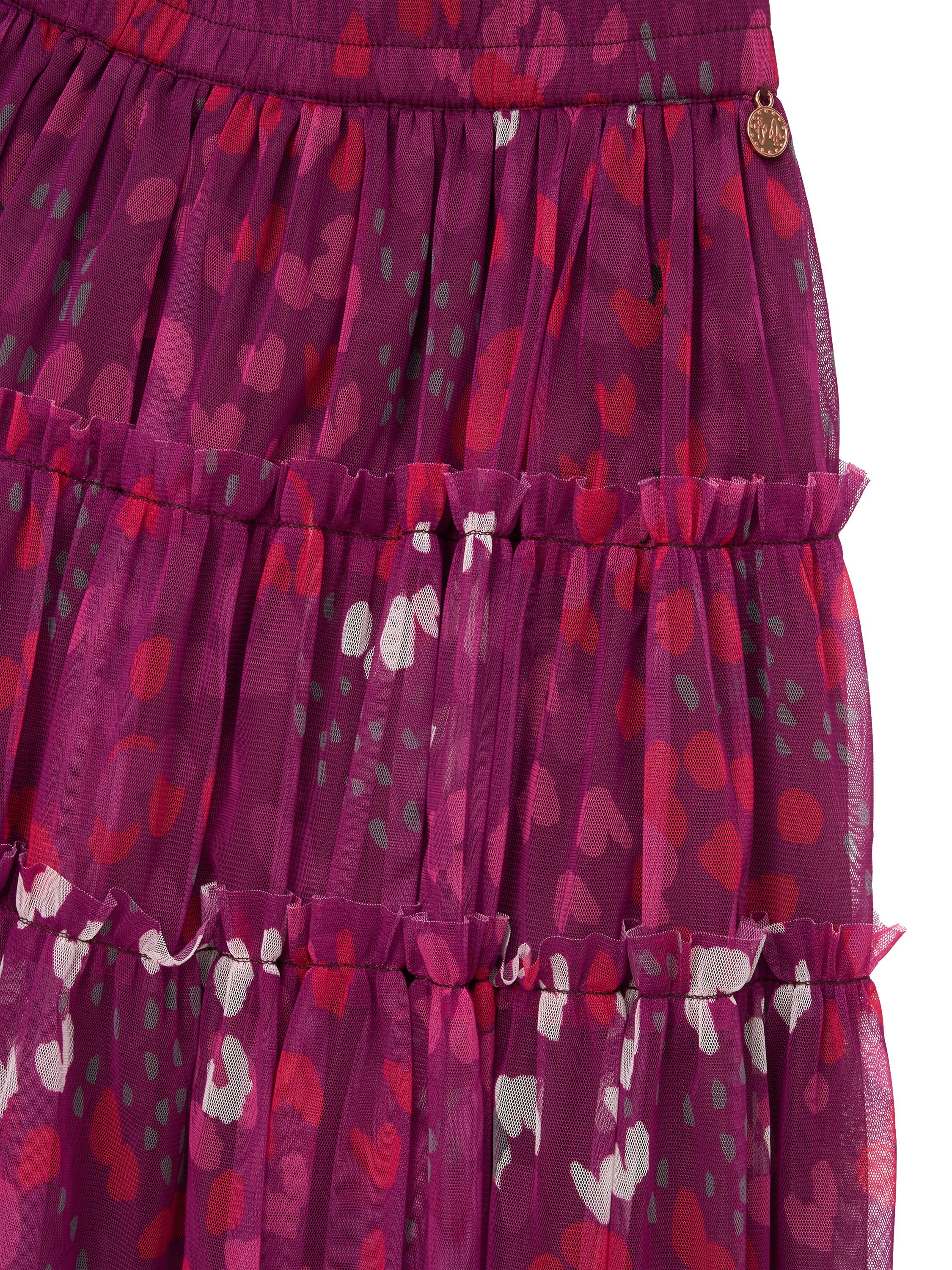Product image 8 of 8, which shows Angel & Rocket Kids' Mesh Midi Skirt, Pink, 3 years