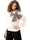 Angel & Rocket Kids' Bow Sweatshirt, Ivory