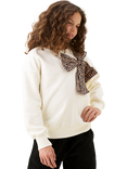 Angel & Rocket Kids' Bow Sweatshirt, Ivory