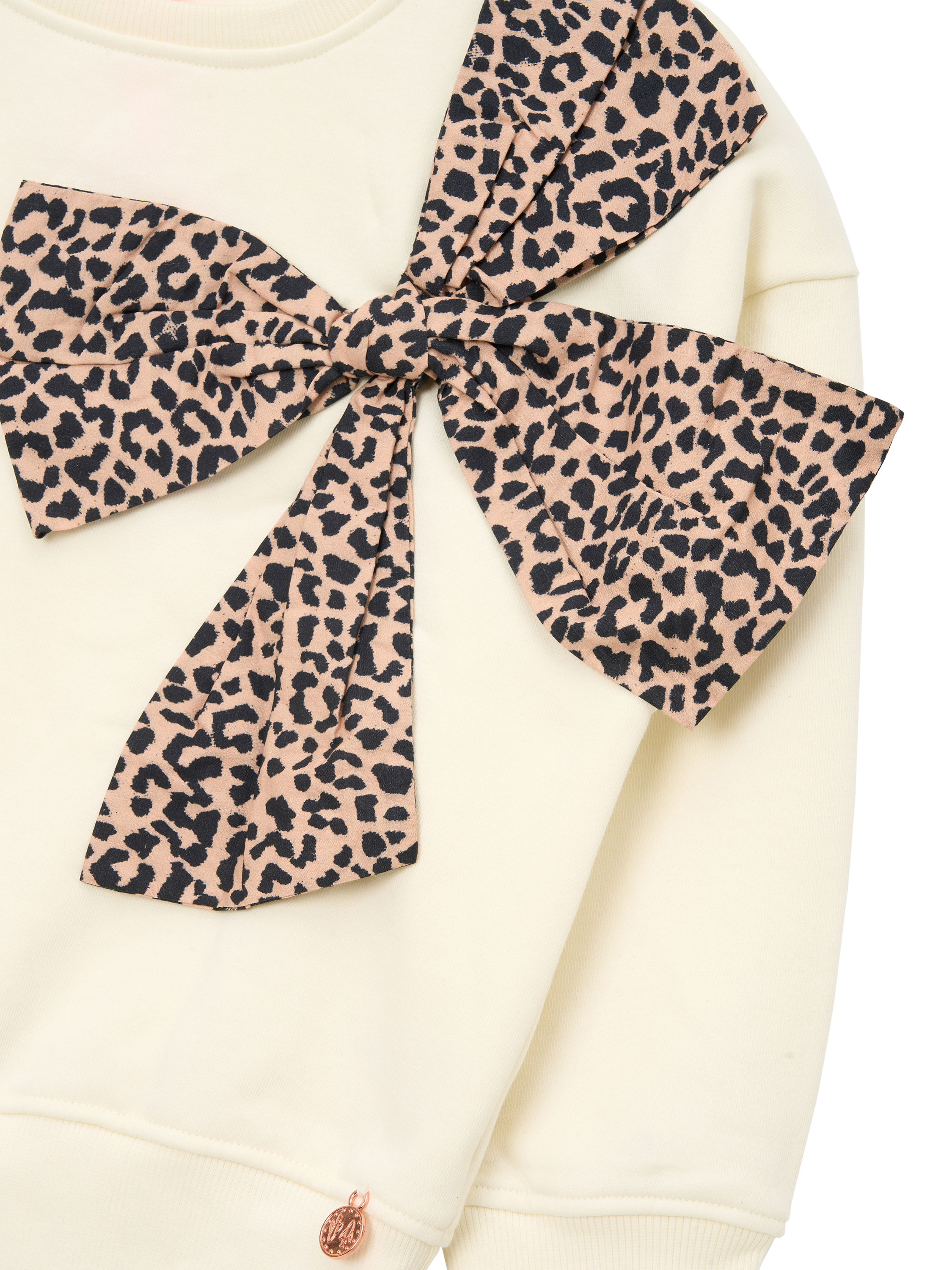 Product image 6 of 6, which shows Angel & Rocket Kids' Bow Sweatshirt, Ivory, 3-4 years