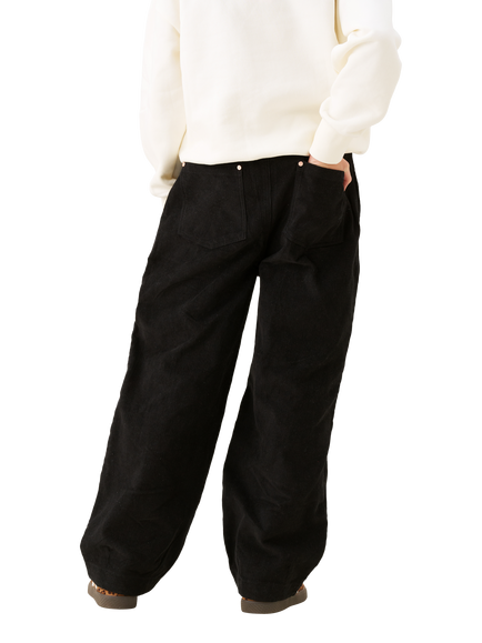 Angel & Rocket Kids' Corduroy Wide Leg Trousers, Black - view 2, Black