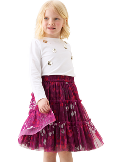 Angel & Rocket Kids' Cotton Long Sleeved Sequin T-Shirt, White - view 2, White