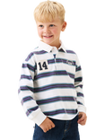 Angel & Rocket Kids' Cotton Striped Rugby Shirt, Blue
