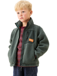 Angel & Rocket Kids' High Neck Zipped Sherpa Fleece, Green