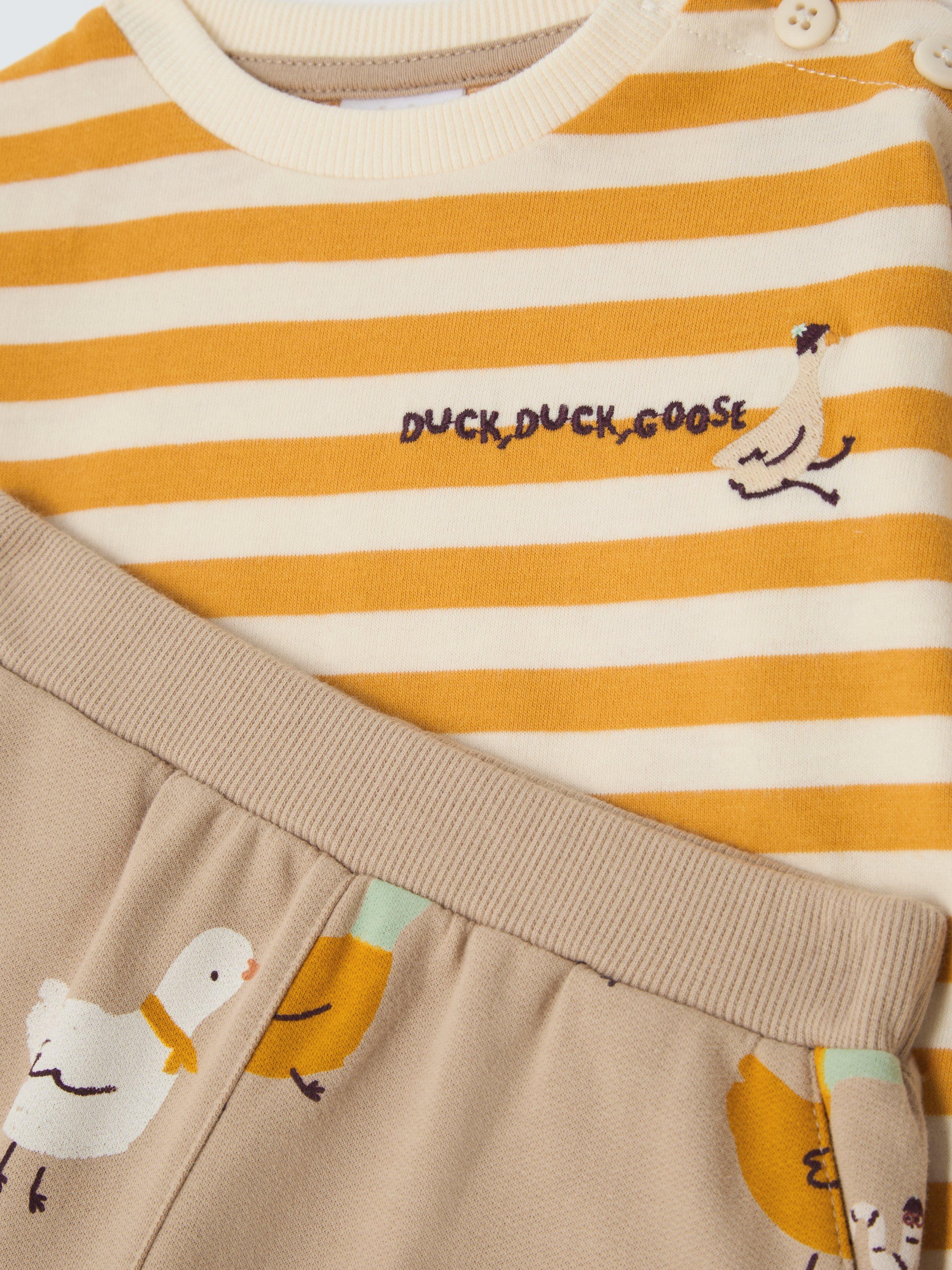 Product image 3 of 3, which shows John Lewis Baby Duck Long Sleeve Top & Joggers Set, Multi, 0-3 months