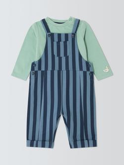 John Lewis Baby Stripey Dungarees & Long Sleeve Top Set, Multi, Multi