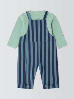 John Lewis Baby Stripey Dungarees & Long Sleeve Top Set, Multi - view 2, Multi