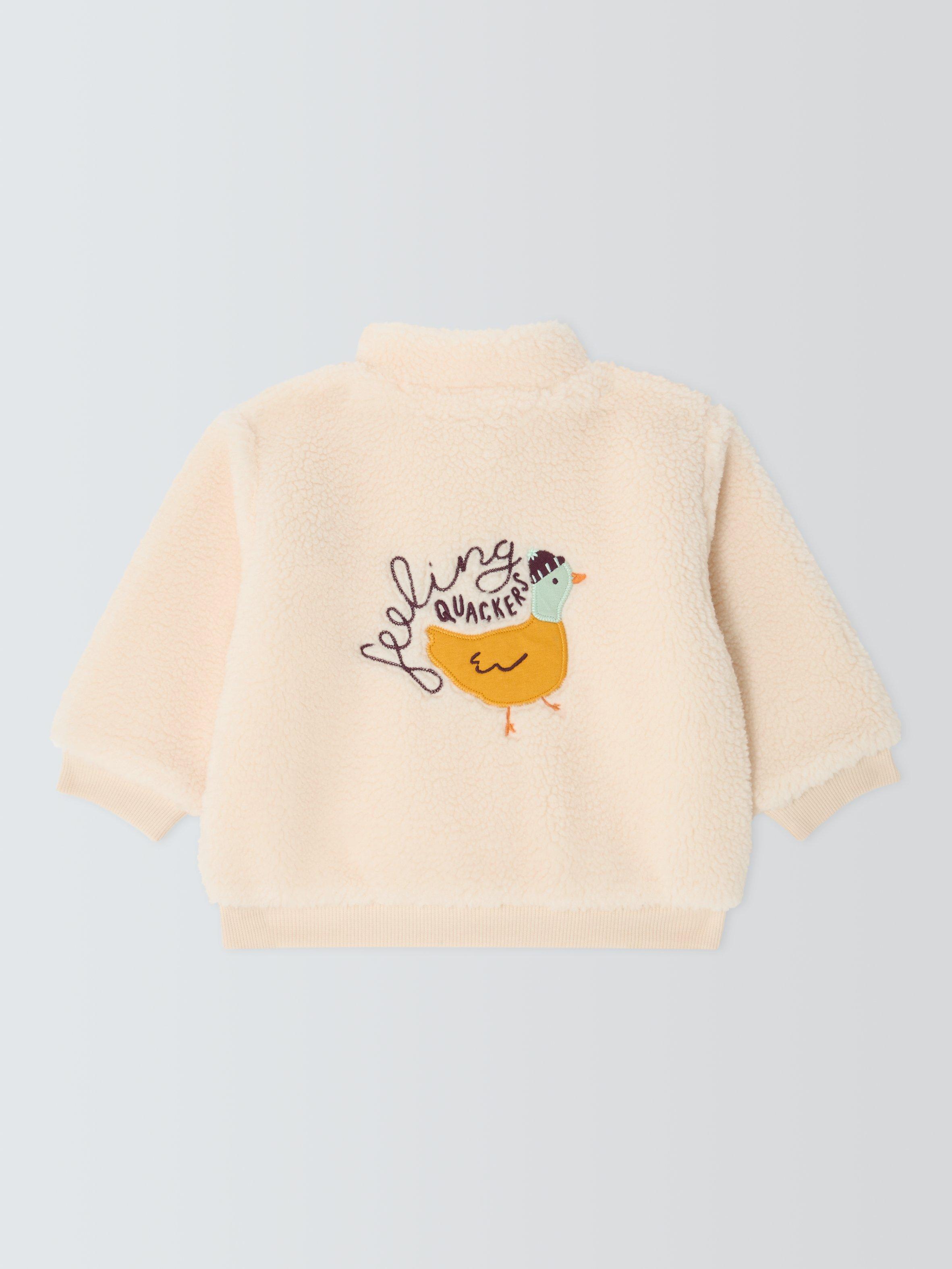 Product image 2 of 3, which shows John Lewis Baby Duck Borg Jacket, Natural, 0-3 months