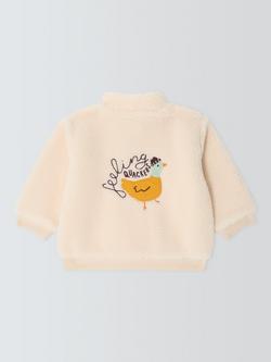 John Lewis Baby Duck Borg Jacket, Natural - view 2, Natural