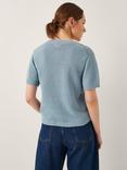 Monsoon Celia Short Sleeve Cardigan, Blue