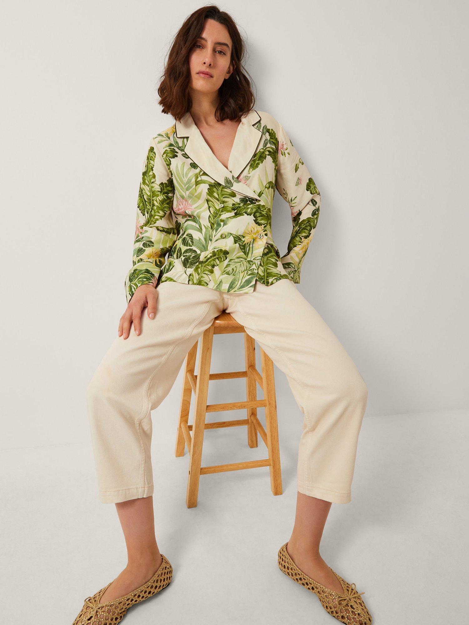 Product image 3 of 4, which shows Monsoon Fleur Floral Shacket, Cream/Multi, 8