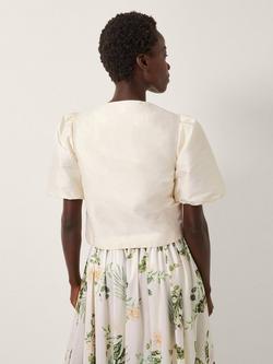 Monsoon Anne Puff Sleeve Jacket, Cream - view 2, Cream