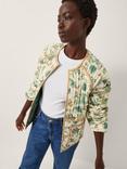 Monsoon Saoirse Floral Quilted Jacket, Ivory/Multi