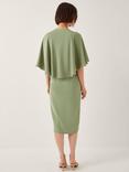Monsoon Cassandra Cape Sleeve Midi Dress, Sage