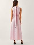 Monsoon Maeve Sleeveless Satin Midi Dress, Pink
