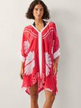 Monsoon Nara Shell Print Mini Kaftan, Rust