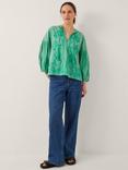 Monsoon Milly Slouchy Embroidered Blouse, Sea Green