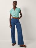 Monsoon Evelyn Shirred Shirt, Sea Green