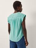 Monsoon Evelyn Shirred Shirt, Sea Green