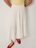 Monsoon Ginny Tiered Maxi Skirt, Ivory