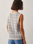 Monsoon Ray Crochet Tank Top, Blue