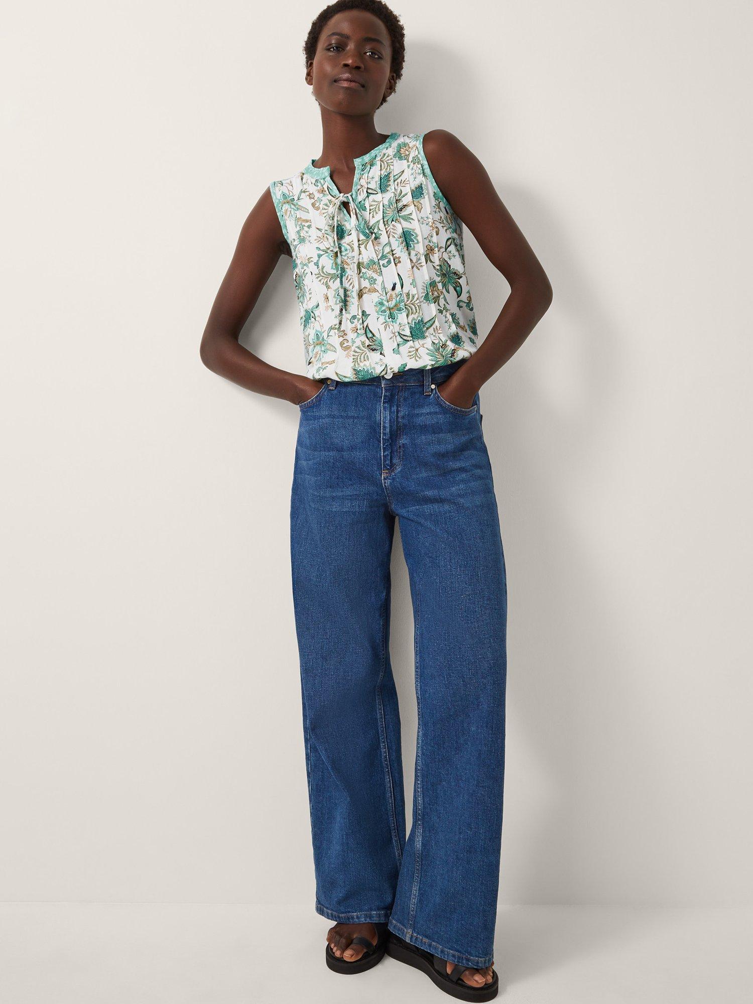 Product image 1 of 5, which shows Monsoon Saoirse Pintuck Floral Top, Ivory, XL