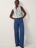 Monsoon Saoirse Pintuck Floral Top, Ivory