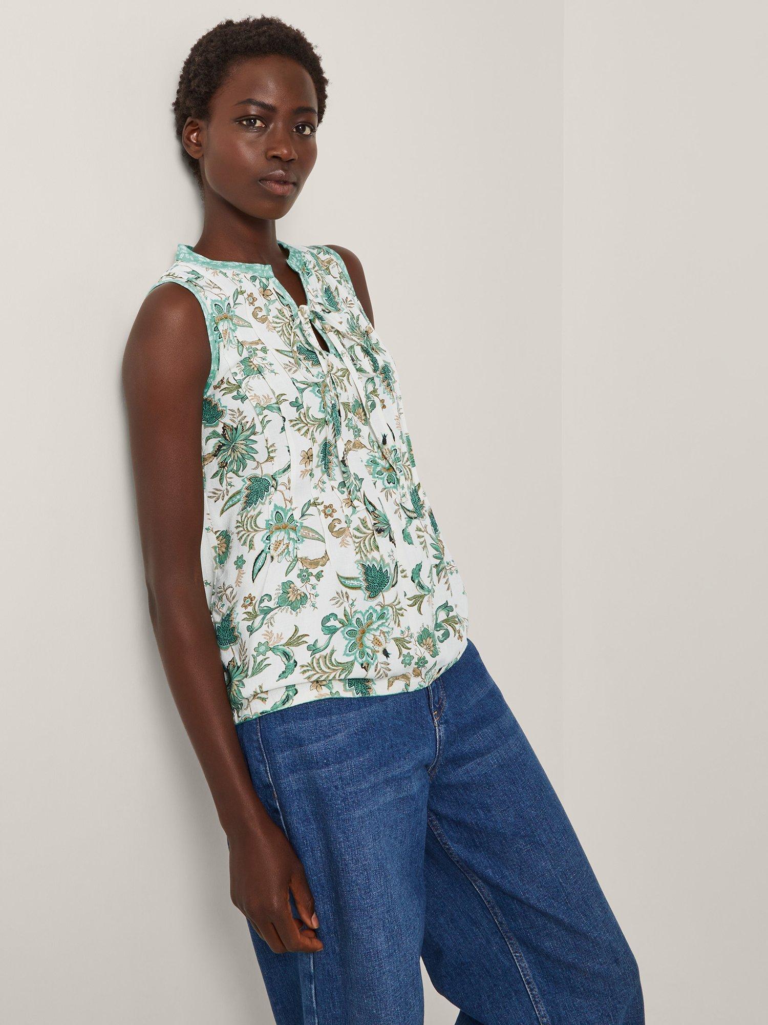Product image 4 of 5, which shows Monsoon Saoirse Pintuck Floral Top, Ivory, XL