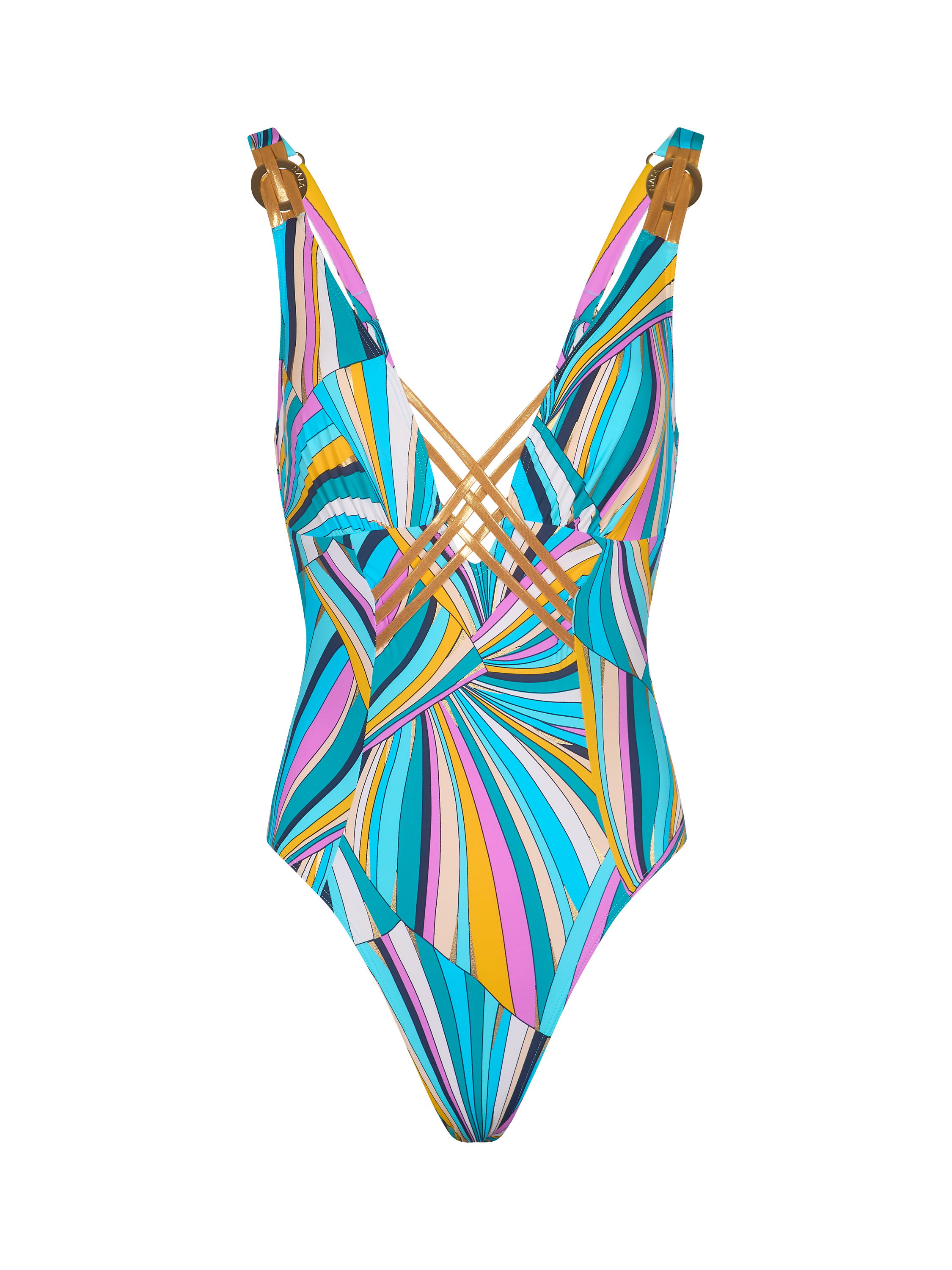 Product image 3 of 3, which shows NAIA Beach Raquel Swimsuit, Multi, 8