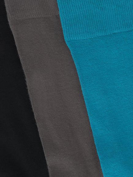 John Lewis Bamboo Blend Plain Socks, Pack of 3, Black Multi - view 2, Black Multi