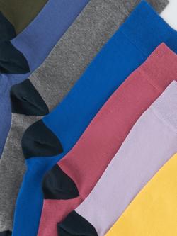 John Lewis Organic Cotton Blend Heel & Toe Plain Socks, Pack of 7, Multi - view 2, Multi