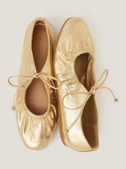 Monsoon Blair Ballet Pumps - view 2, Gold