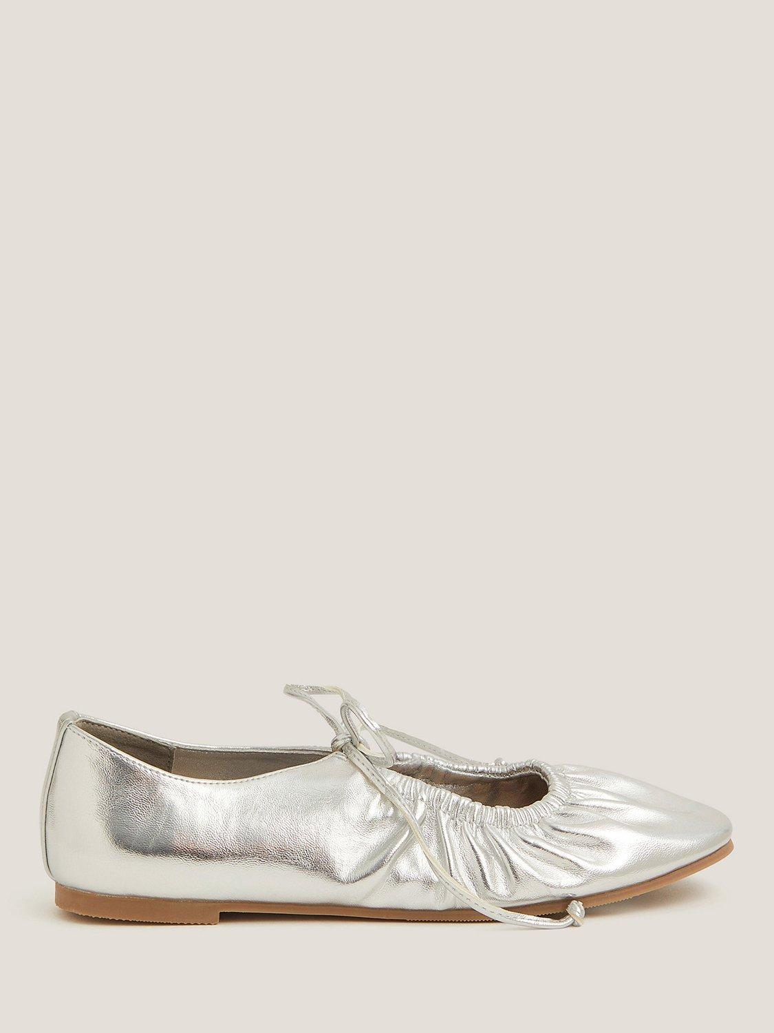 Product image 1 of 3, which shows Monsoon Blair Ballet Pumps, Silver, EU37