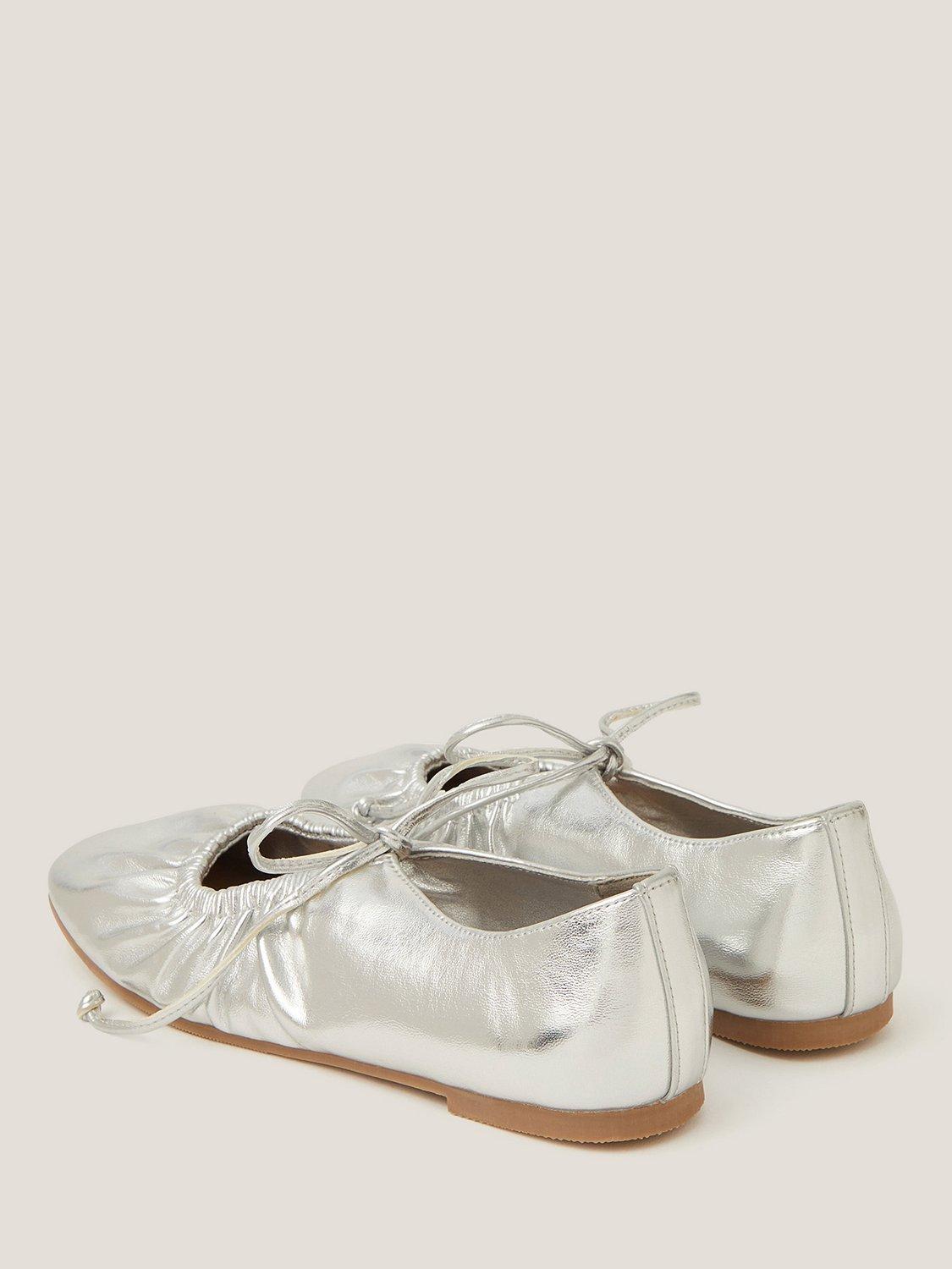 Product image 3 of 3, which shows Monsoon Blair Ballet Pumps, Silver, EU37