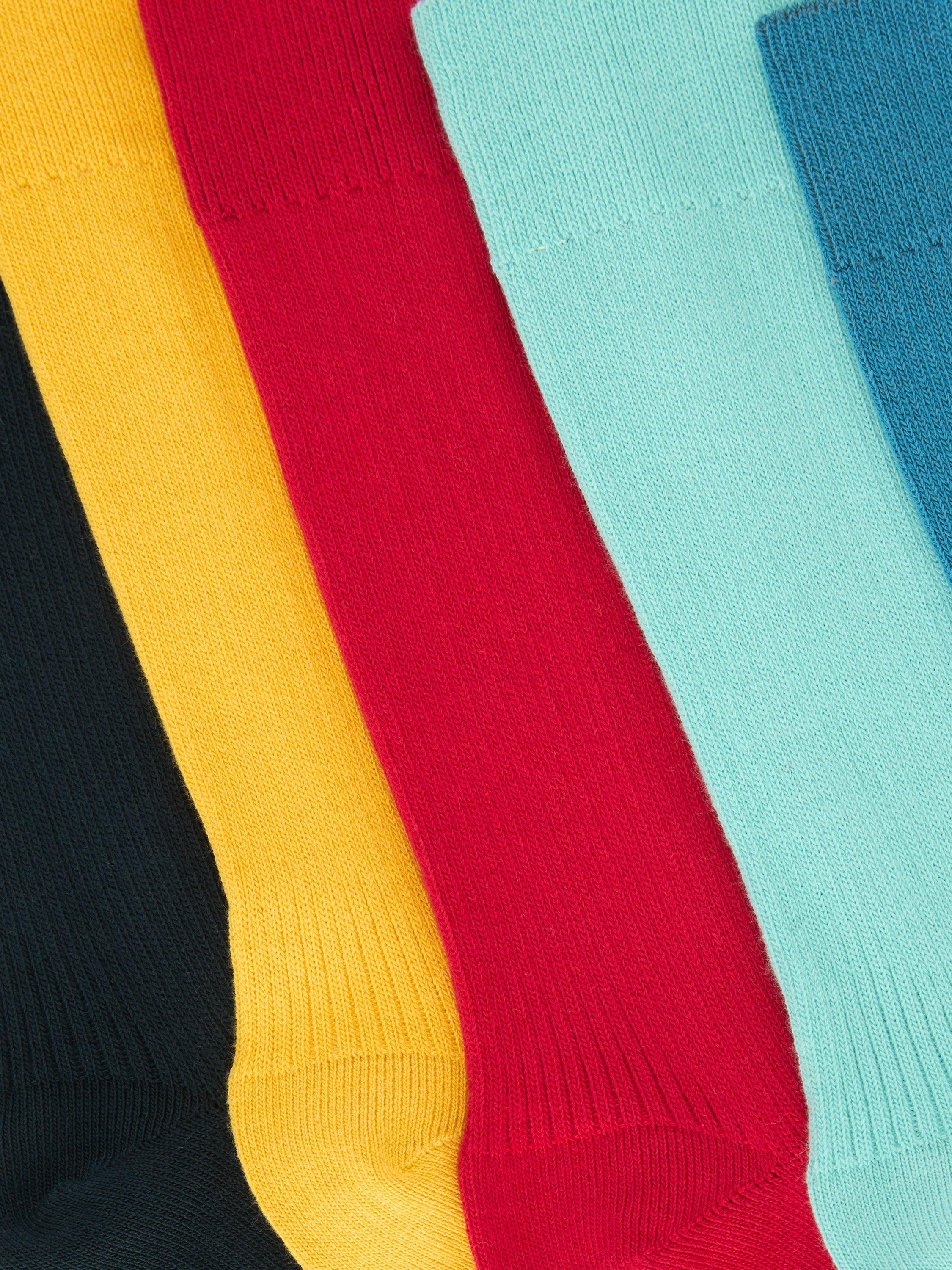 Product image 2 of 2, which shows John Lewis Cotton Blend Ribbed Socks, Pack of 5, Multi, S