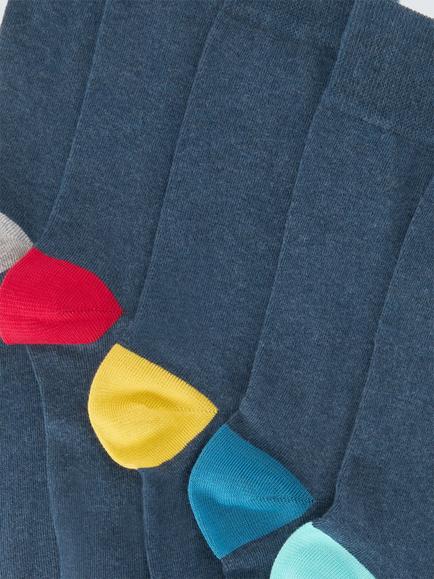 John Lewis Cotton Blend Heel & Toe Socks, Pack of 5, Multi - view 2, Multi