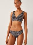 Monsoon Macie Beach Print Bikini Top, Black