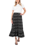 Lovedrobe Broderie Detail Midi Skirt, Black/White