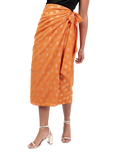 Lovedrobe Metallic Swirl Wrap Midi Skirt, Orange/ Gold
