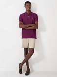 Crew Clothing Classic Pique Cotton Polo Shirt, Mid Purple