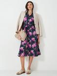 Crew Clothing Ava Linen Blend Shirt Dress, Navy/Multi, Navy/Multi